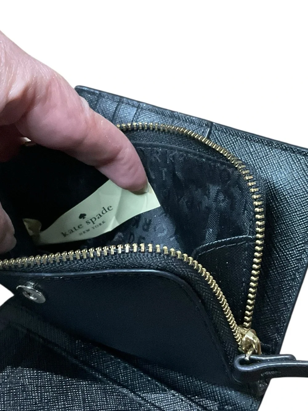 kate spade Laurel Way Small Shawn Wallet in Black Saffiano Textured Leather